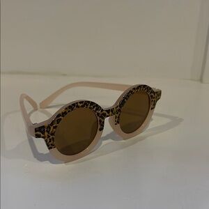 Leopard Print Round Sunglasses